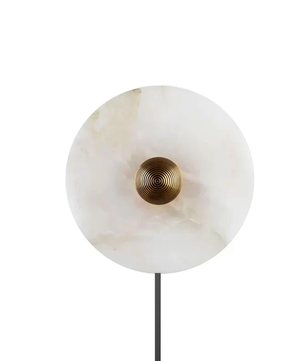 Plug In Alabaster Disc Wall Sconce