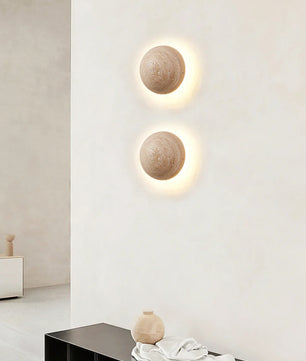 Round Travertine Wall Lamp