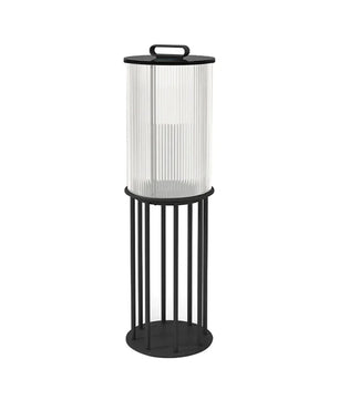 Line Glass Lantern Solar Floor Lamp