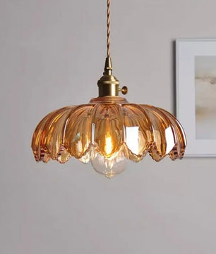 Retro Petal Glass Pendant Light S98