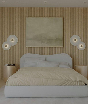 Round Alabaster Combination Wall Lamp