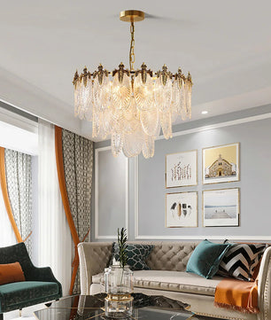 Brass Leaves Chandelier