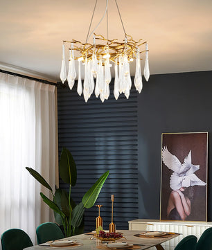 Teardrop Round Crystal Chandelier