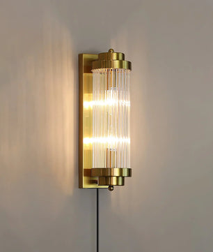 Pillar Offset Plug In Wall Lamp