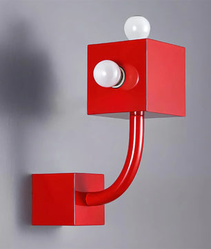 Red Cube Wall Lamp