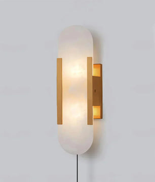 Geometric Harmony Alabaster Plug In Wall Lamp
