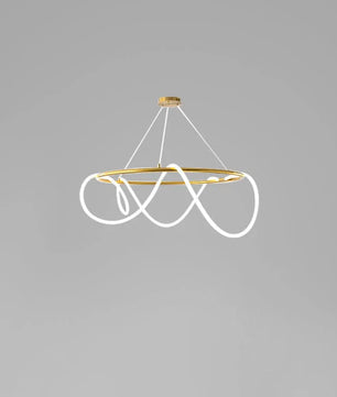 Serpentine Glow Gold Chandelier