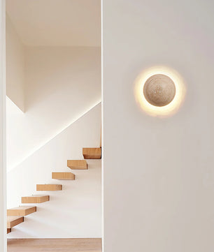 Round Travertine Wall Lamp