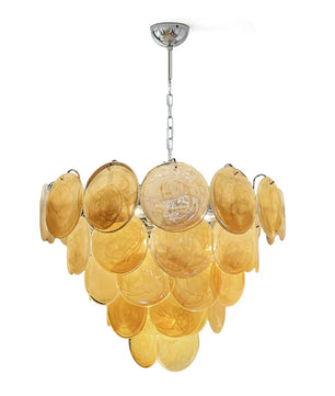 Vintage Yellow Round Murano Chandelier