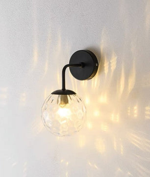 Modern Ficcas Metal Glass Polishing Wall Light for Bedroom Hallway