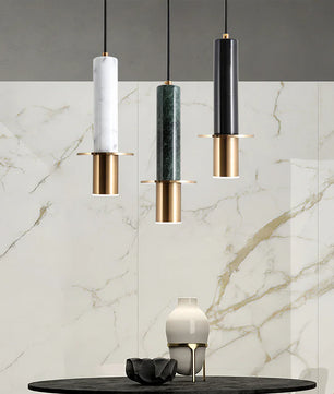Marble Cylinder Pendant Light