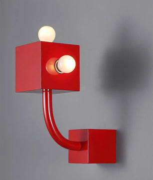 Red Cube Wall Lamp