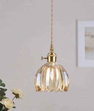 Japanese Retro Glass Flower Pendant Light S17