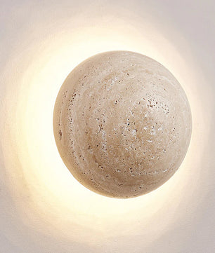 Round Travertine Wall Lamp