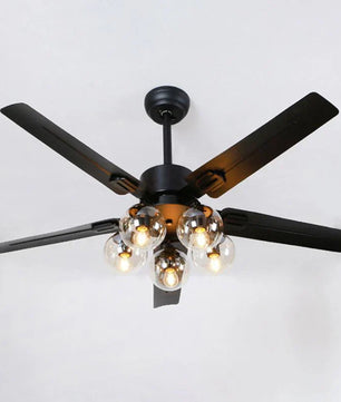 Glass Ball Ceiling Fan Light