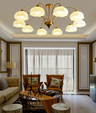 Frosted Glass Bell Chandelier