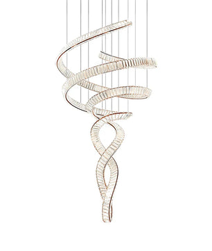 Long Spiral Crystal Chandelier