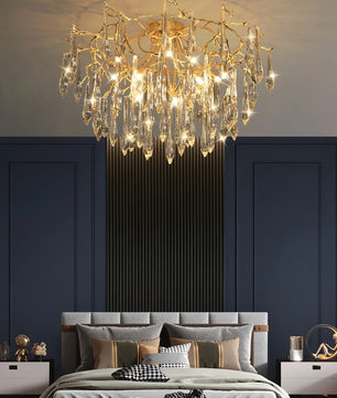 Teardrop Round Crystal Ceiling Lamp