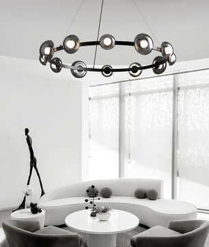 Brass Bar Glass Chandelier