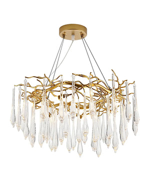 Teardrop Round Crystal Chandelier