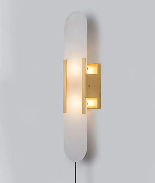 Geometric Harmony Alabaster Plug In Wall Lamp