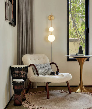 Vertical Globe Plug In Wall Lamp