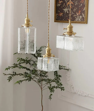Jewel Glass Brass Pendant Light