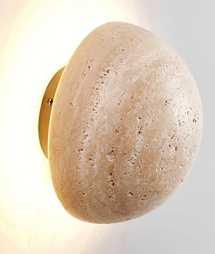 Round Travertine Wall Lamp
