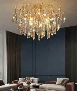 Teardrop Round Crystal Ceiling Lamp