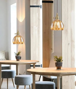 Japanese Retro Glass Flower Pendant Light S17