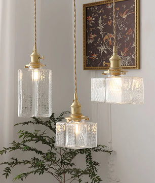 Jewel Glass Brass Pendant Light