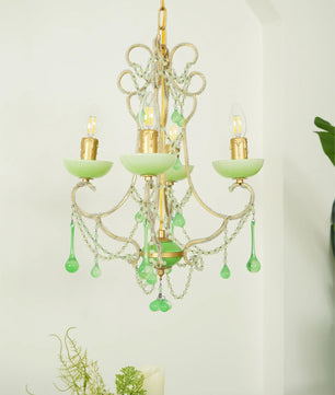 Murano Green Drops Chandelier