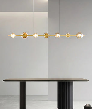 Brass Bar Glass Chandelier