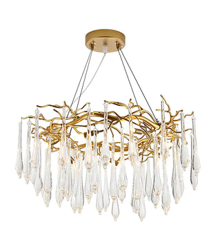 Teardrop Round Crystal Chandelier