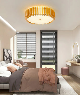 Wooden Drum Ceiling Lamp