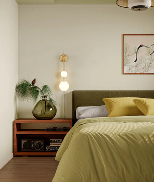 Vertical Globe Plug In Wall Lamp