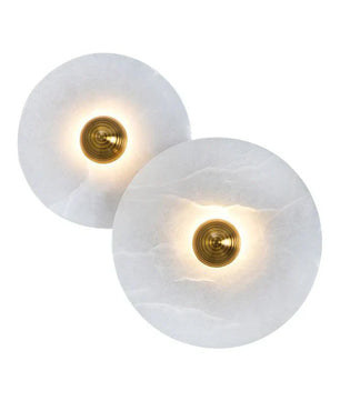 Round Alabaster Combination Wall Lamp