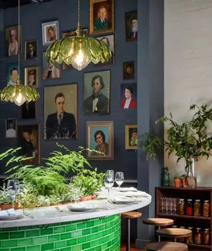 Retro Petal Glass Pendant Light S98