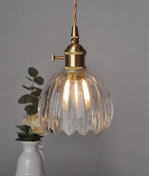 Japanese Retro Glass Flower Pendant Light S17