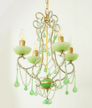Murano Green Drops Chandelier