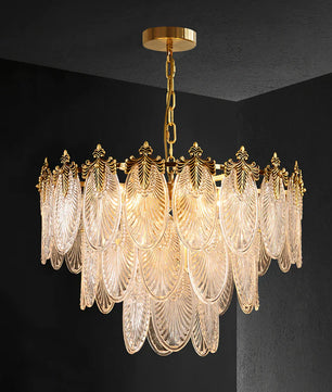 Brass Leaves Chandelier