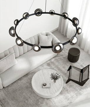 Brass Bar Glass Chandelier