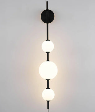 Vertical Globe Plug In Wall Lamp
