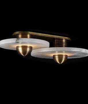 Round Alabaster Combination Wall Lamp