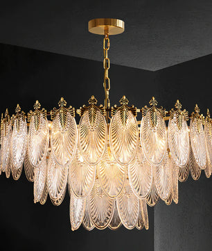 Brass Leaves Chandelier