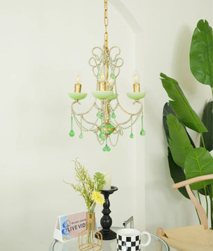 Murano Green Drops Chandelier