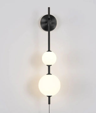 Vertical Globe Plug In Wall Lamp