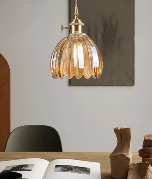 Japanese Retro Glass Flower Pendant Light S17