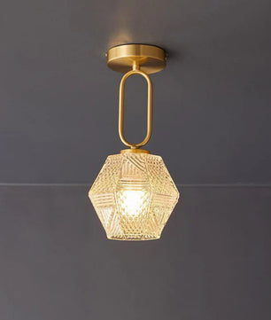Diamond Cut Art Deco Ceiling Light