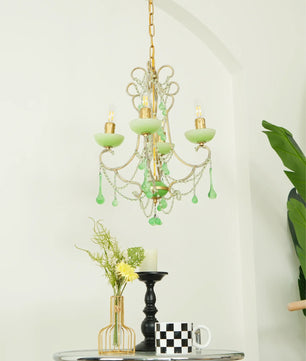 Murano Green Drops Chandelier